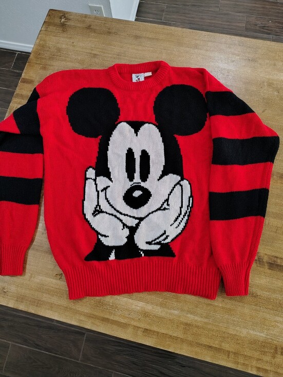 Disney Sweaters - Mickey & Co By JG Hook Mickey Mouse Vintage Disney Big Head White Gloves Sweater